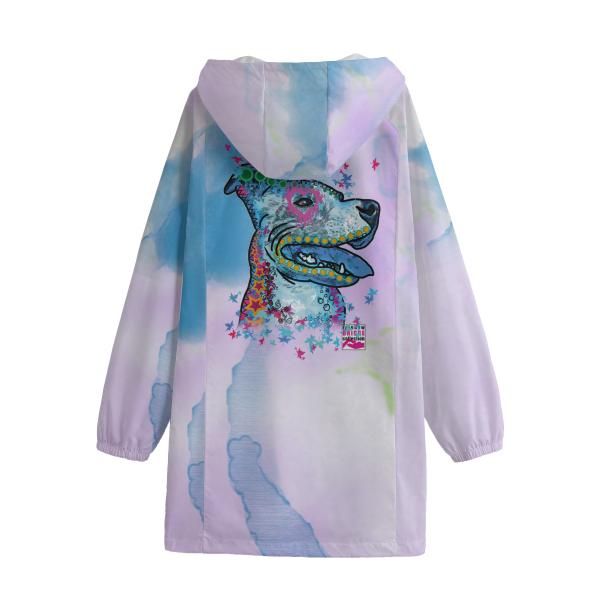 Leichte Regenjacke JayJay – Popart Hundemotiv, 100 % Polyester, Unisex, Staffordshire, AmStaff, Staff, Pitbull, Pit, SOKA, Listenhund